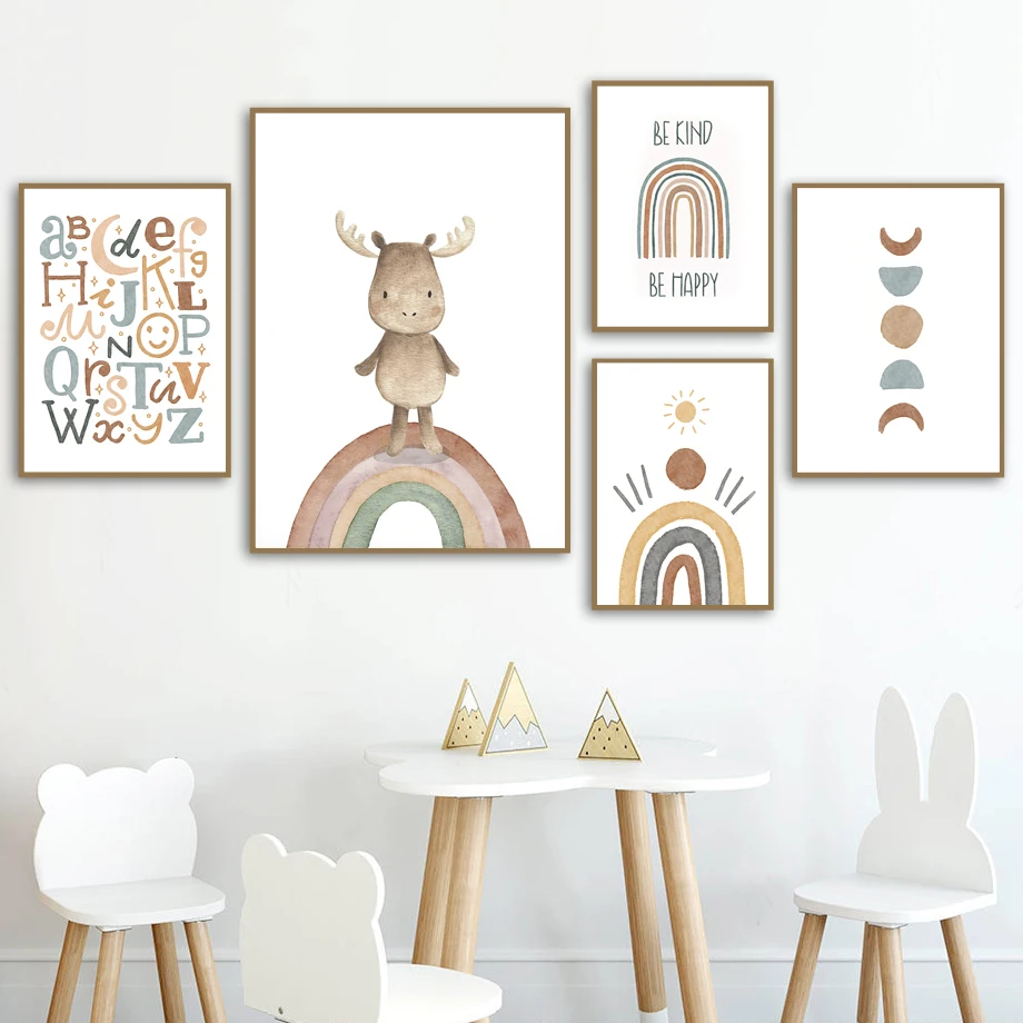 Alphabet Rainbow Gate Deer Sun Heart Cartoon Wall Art Canvas Painting Nordic Posters And Prints Wall Pictures Kids Room Decor 
Alphabet Rainbow Gate Deer Sun Heart Cartoon Wall Art Canvas Painting Nordic Posters And Prints Wall Pictures Kids Room Decor
