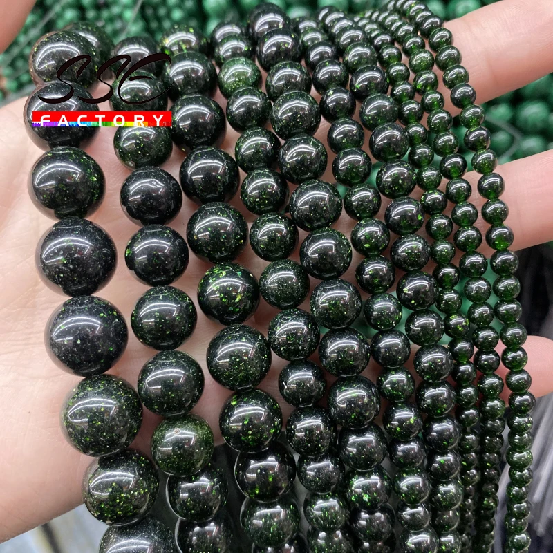 

Natural Dark Green SandStone Round Loose Spacer Beads for Jewelry Making Diy Bracelets Women Necklace 4 6 8 10 12mm 15 inches
