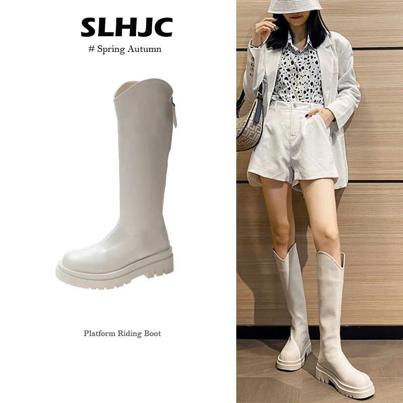 SLHJC Classic Fashion Riding Boot Knee Length High Boot Long Boot Med Heel Platform Leather Booties Autumn Winter Shoes
SLHJC Classic Fashion Riding Boot Knee Length High Boot Long Boot Med Heel Platform Leather Booties Autumn Winter Shoes