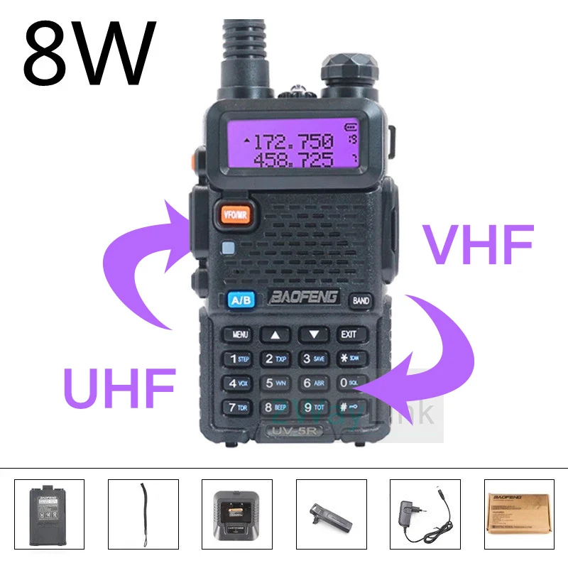 

BaoFeng Walkie Talkie UV 5R Two-way Radio Station UV-5R Talkie Walkie 5W 8W VHF UHF Radio Receiver UV 82 UV 9R Walkie-talkies
