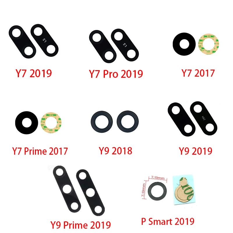 Стеклянный объектив задней камеры 2 шт./лот для Huawei Y5 Y6 Y7 Pro Y9 Prime 2017 2018 P Smart 2019