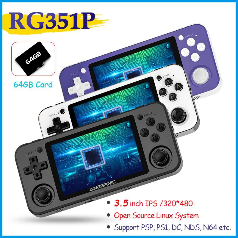 Консоль игровая RG351P, консоль Linux для игр PS1, 3,5 дюйма, IPS экран, портативная ретро-игровая консоль, 2500 + игр
Консоль игровая RG351P, консоль Linux для игр PS1, 3,5 дюйма, IPS экран, портативная ретро-игровая консоль, 2500 + игр