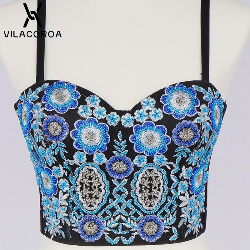 Tube Top Luxury Corset Bra Women's Crop Tops Floral Embroidered Patchwork Camisole Slim Tank Tops Female Stage Camis Sexy Vest
Tube Top Luxury Corset Bra Women's Crop Tops Floral Embroidered Patchwork Camisole Slim Tank Tops Female Stage Camis Sexy Vest