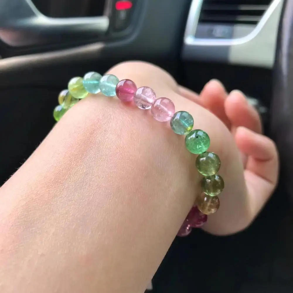 Certificate Natural Colorful Tourmaline Quartz Bracelet 7.4mm Clear Round Beads Women Crystal Macaroon Tourmaline AAAAAA
Certificate Natural Colorful Tourmaline Quartz Bracelet 7.4mm Clear Round Beads Women Crystal Macaroon Tourmaline AAAAAA