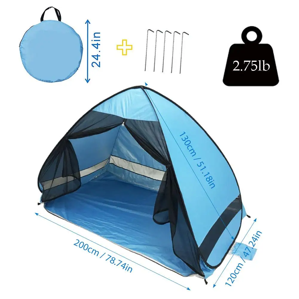 Beach Camping Tent Portable Automatic Pop Up UV Protection Sun Shelter Anti-mosquito Tent for Outdoors Camping Accessories
Beach Camping Tent Portable Automatic Pop Up UV Protection Sun Shelter Anti-mosquito Tent for Outdoors Camping Accessories