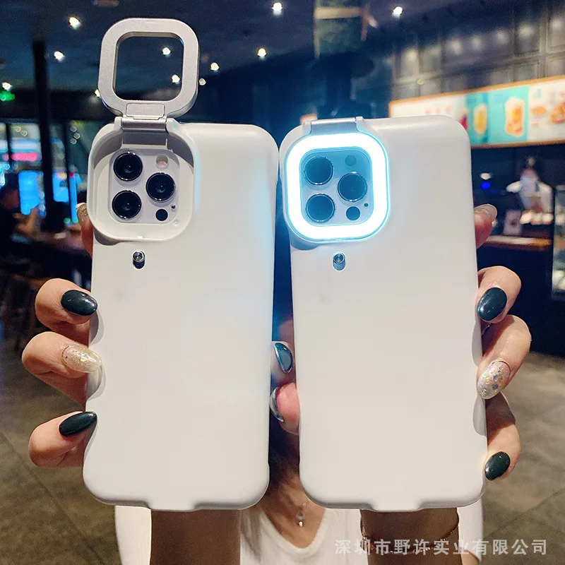 For iPhone 12 11 Pro ProMax XS Max XR X XS 8 7Plus With Fill Light Make-up Lamp Phone Case Selfie Ring Flashing Protective Cover
For iPhone 12 11 Pro ProMax XS Max XR X XS 8 7Plus With Fill Light Make-up Lamp Phone Case Selfie Ring Flashing Protective Cover