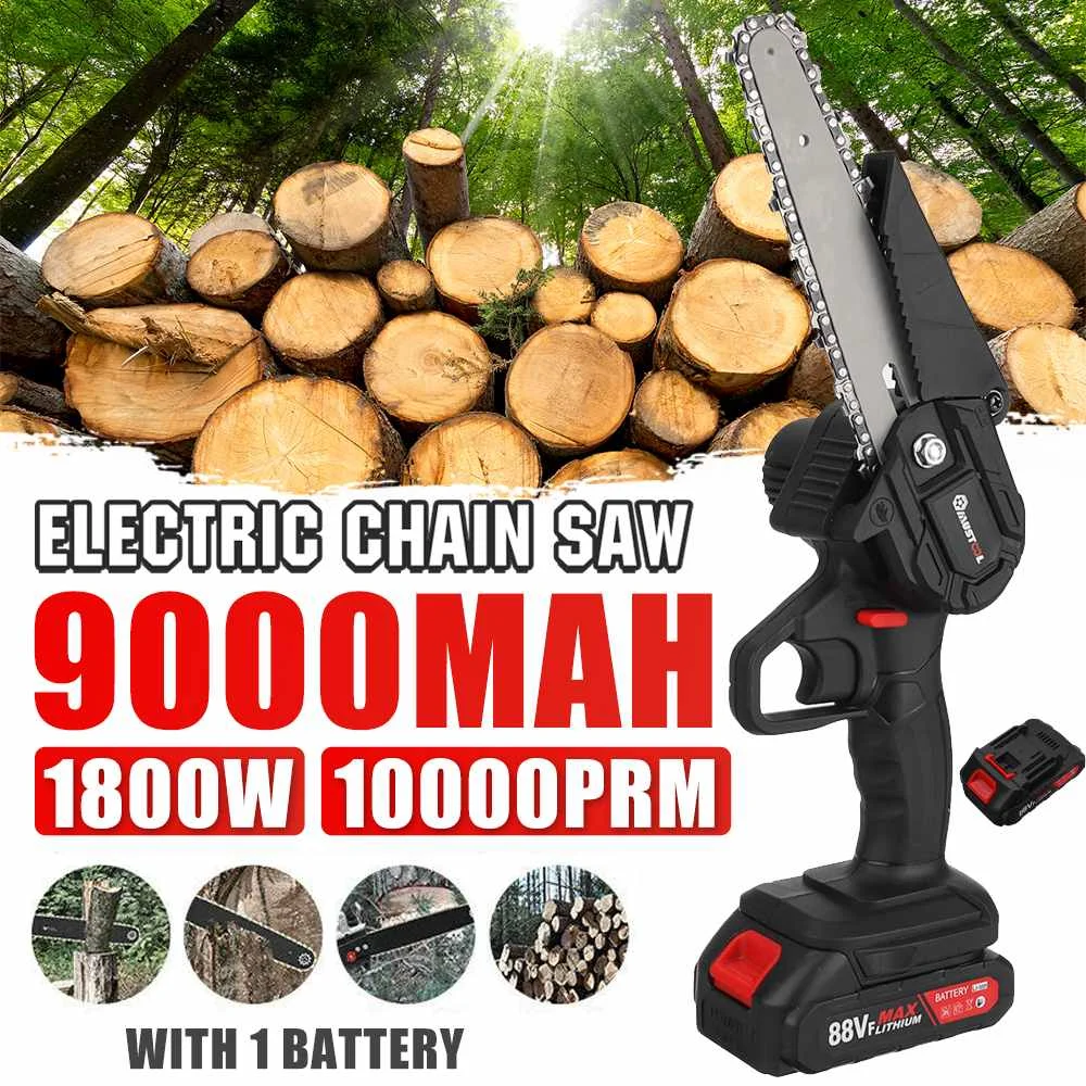 88VF 6 Inch Mini Electric Chain Saw Rechargeable Pruning Garden Logging Saw Woodworking Tool Wood Cutter for Makita 18V Battery
88VF 6 Inch Mini Electric Chain Saw Rechargeable Pruning Garden Logging Saw Woodworking Tool Wood Cutter for Makita 18V Battery