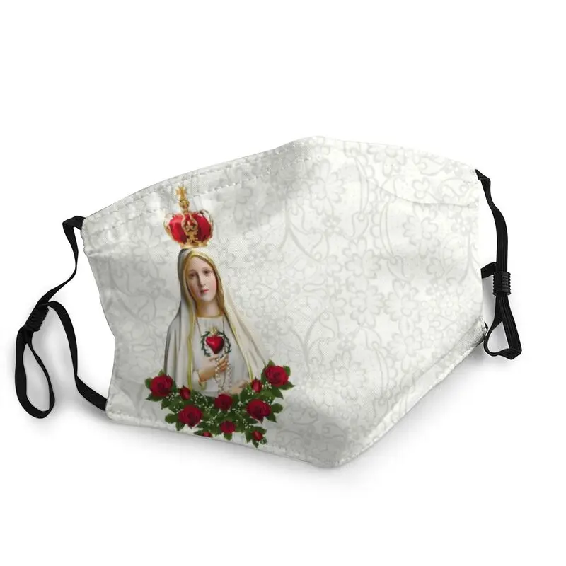 

Our Lady Of Fatima Adjustable Face Mask Portugal Rosary Catholic Virgin Mary Dustproof Protection Cover Respirator Mouth Muffle