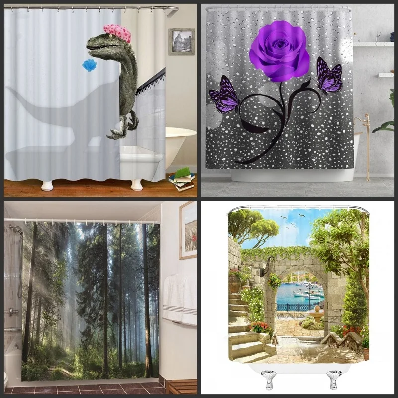 Scenery Shower Curtains Home Decor Dinosaur Flower Waterproof Fabric Bath Curtain 3D Bathroom Cover Screen Hotel Use Washable
Scenery Shower Curtains Home Decor Dinosaur Flower Waterproof Fabric Bath Curtain 3D Bathroom Cover Screen Hotel Use Washable