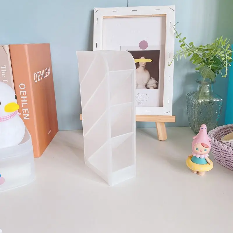 Desk Pen Holder Pencil Makeup Storage Box Desktop Organizer School Office Stationery