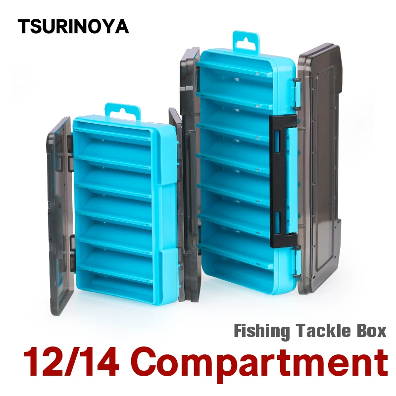 TSURINOYA коробка для рыболовных приманок с 12 14 отделениями двухсторонняя большая