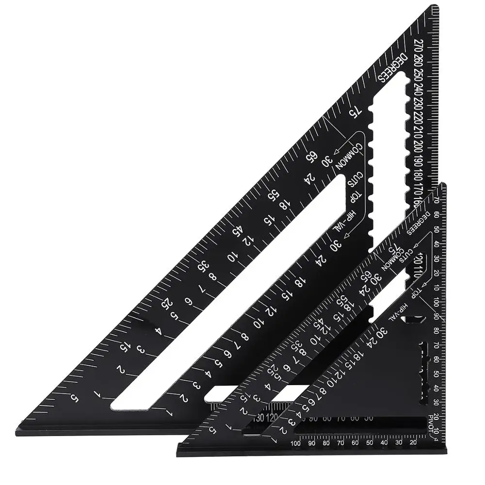7/12 inch Metric Aluminum Alloy Triangle Angle Ruler Measuring Ruler Protractor Woodworking Measurement Tool Gauge Protractor
7/12 inch Metric Aluminum Alloy Triangle Angle Ruler Measuring Ruler Protractor Woodworking Measurement Tool Gauge Protractor