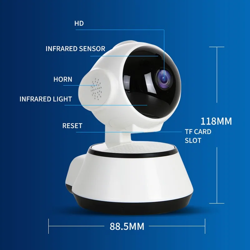 V380 Wireless Network Camera Home Surveillance Motion Audio Detection Camera Indoor Security Webcam With Microphone & 2 Speakers
V380 Wireless Network Camera Home Surveillance Motion Audio Detection Camera Indoor Security Webcam With Microphone & 2 Speakers