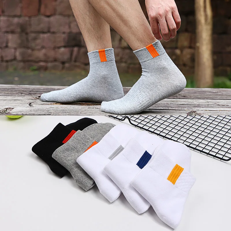 

10 Pieces=5 Pairs Men Socks Mesh Breathable Short Basketball Socks Summer Cotton Sports Socks Absorb Sweat Ankle socks Set Meias