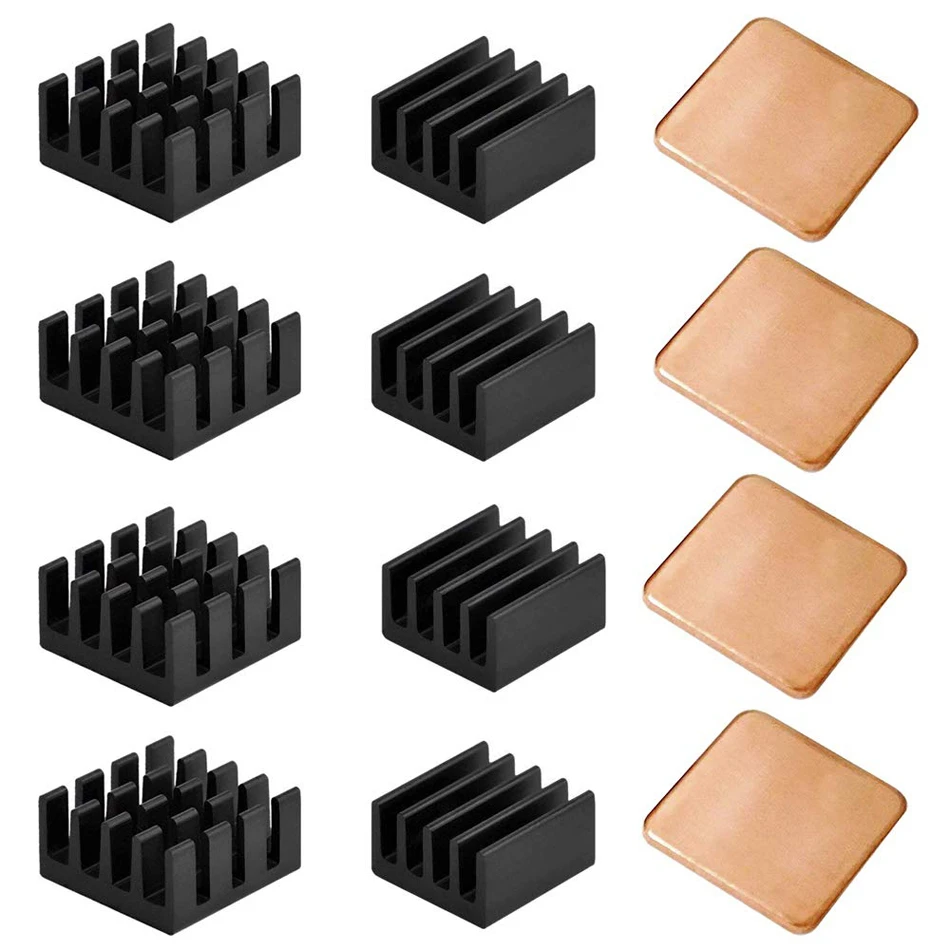 12pcs Raspberry Pi Heatsink Kit Copper Aluminum Heatsink for cooling cooler Raspberry Pi 3 Pi 2 Pi Model B+
12pcs Raspberry Pi Heatsink Kit Copper Aluminum Heatsink for cooling cooler Raspberry Pi 3 Pi 2 Pi Model B+
