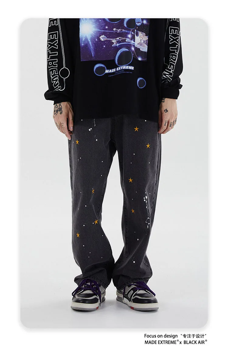 GASUN Street brand washed trousers all-match loose straight wide-leg starry new jeans
GASUN Street brand washed trousers all-match loose straight wide-leg starry new jeans