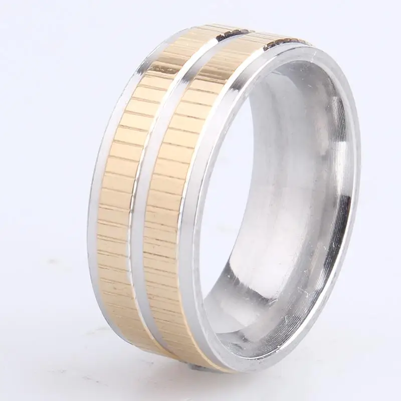 wedding rings 8MM Double gold lattice 316L Stainless Steel finger rings for men women wholesale
wedding rings 8MM Double gold lattice 316L Stainless Steel finger rings for men women wholesale