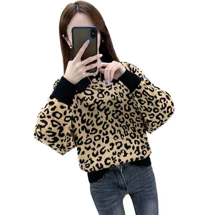 Knitted Sweater Women's 2021 Spring Short Contrast Lapel Fashion Leopard Plaid Pullover Knitting Korean Top
Knitted Sweater Women's 2021 Spring Short Contrast Lapel Fashion Leopard Plaid Pullover Knitting Korean Top