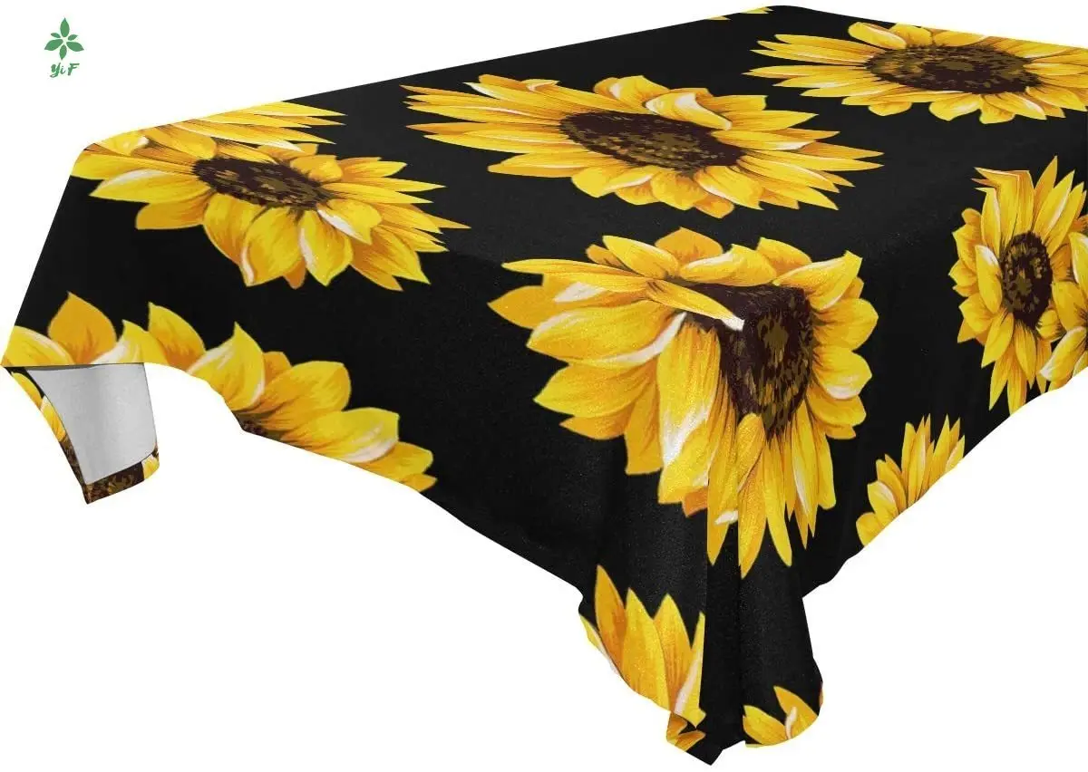 A Yellow Blooming Sunflower Pattern On A Tablecloth Decorates A Kitchen Picnic Party
A Yellow Blooming Sunflower Pattern On A Tablecloth Decorates A Kitchen Picnic Party