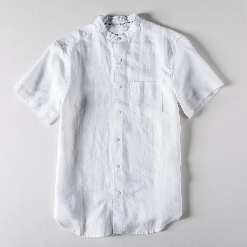 Summer linen men's shirt pure linen stand collar short sleeve cardigan casual shirt men's 169
Summer linen men's shirt pure linen stand collar short sleeve cardigan casual shirt men's 169