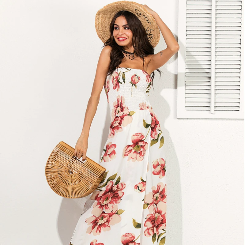 Women Summer Slash Neck Boho Beach Dress Casual Sleeveless Split Floral Print Off Shoulder Maxi Long Boho Sundress Robe Female
Women Summer Slash Neck Boho Beach Dress Casual Sleeveless Split Floral Print Off Shoulder Maxi Long Boho Sundress Robe Female