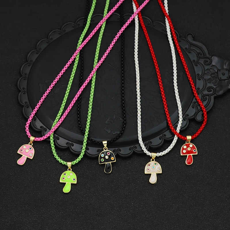 Fashion Zirconia Cartoon Imitation Mushroom Necklace For Women Men Colorful Simple Cute Charm Necklaces Jewelry Gift
Fashion Zirconia Cartoon Imitation Mushroom Necklace For Women Men Colorful Simple Cute Charm Necklaces Jewelry Gift