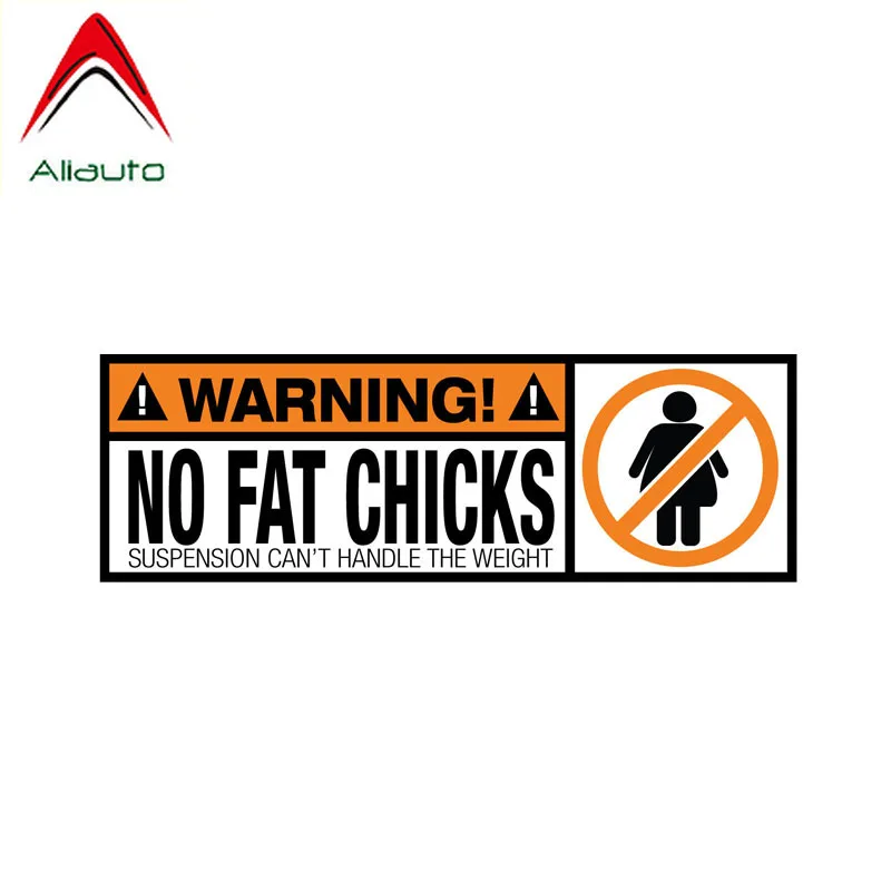 Aliauto Funny Warning Car Sticker No Fat Chicks Decoration Pvc Decal Cover Scratch for Volvo Honda Civic Mitsubishi Kia,18cm*6cm 
Aliauto Funny Warning Car Sticker No Fat Chicks Decoration Pvc Decal Cover Scratch for Volvo Honda Civic Mitsubishi Kia,18cm*6cm