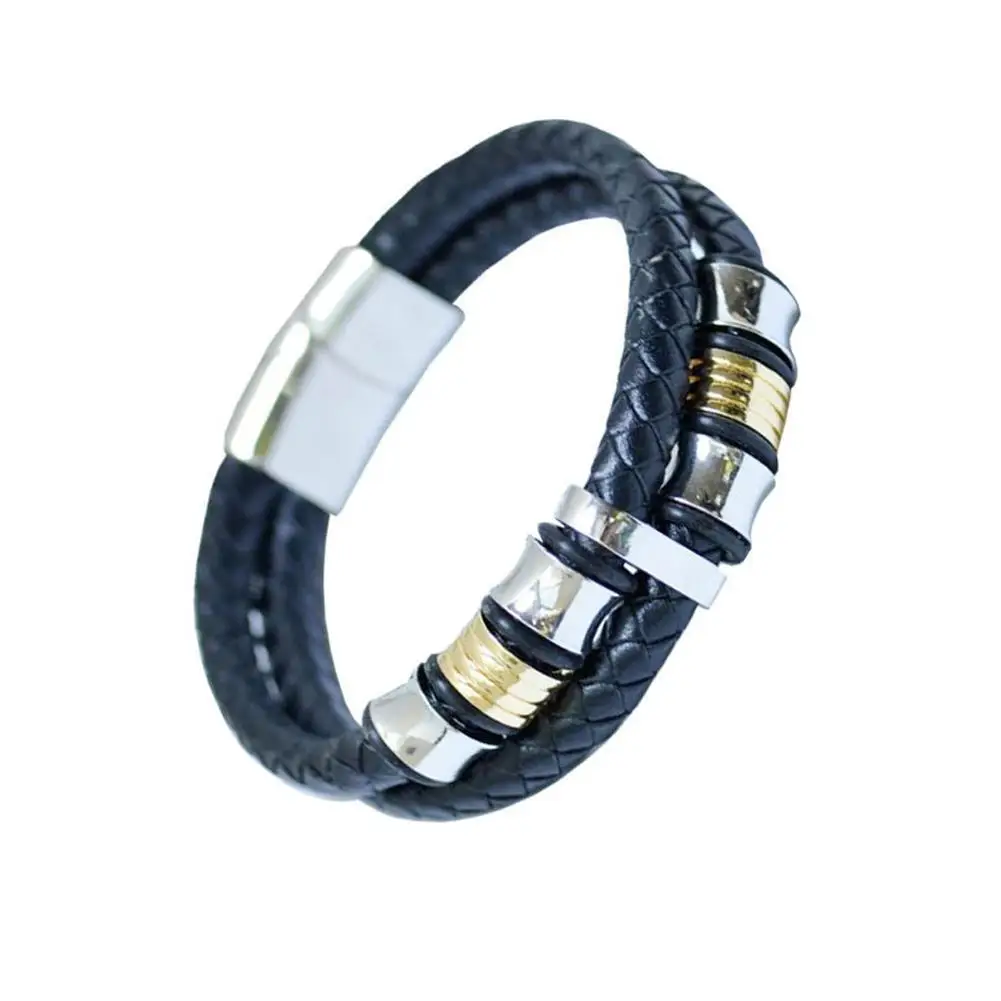 Vintage Punk Hand-woven Multi-layer Men Bracelet Retro Bangles PU Steel Bracelets Jewelry Accessories Male Leathe G2A6
Vintage Punk Hand-woven Multi-layer Men Bracelet Retro Bangles PU Steel Bracelets Jewelry Accessories Male Leathe G2A6