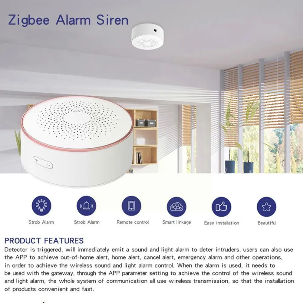 New Wireless Anti-Thief Alarm Horn APP Smarts Control Visual Alarm ZigBee WiFi Speaker Audible Linkage For Home P2I3
New Wireless Anti-Thief Alarm Horn APP Smarts Control Visual Alarm ZigBee WiFi Speaker Audible Linkage For Home P2I3