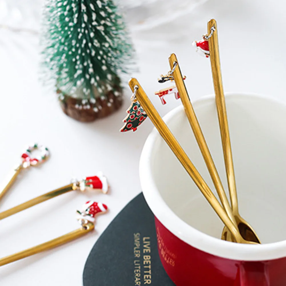 Stainless Steel Christmas Ice Cream Stirring Coffee Spoon Ong Handle Tea Spoons Kitchen Hot Drinking Spoon Flatware
Stainless Steel Christmas Ice Cream Stirring Coffee Spoon Ong Handle Tea Spoons Kitchen Hot Drinking Spoon Flatware