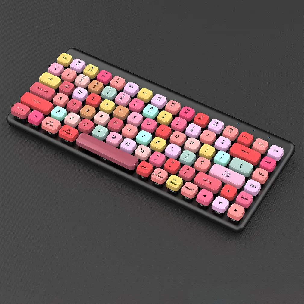 Беспроводная компактная разноцветная клавиатура многоцветная мини и мышь 2 4 ГГц