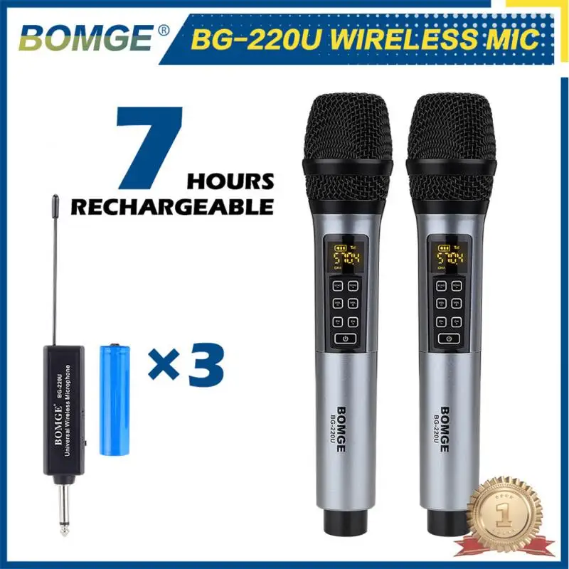 BG-220U UHF беспроводной микрофон для записи Караоке ручной с перезаряжаемым литиевым аккумулятором приемник 2 канала диапазон 50 м Новинка
BG-220U UHF беспроводной микрофон для записи Караоке ручной с перезаряжаемым литиевым аккумулятором приемник 2 канала диапазон 50 м Новинка