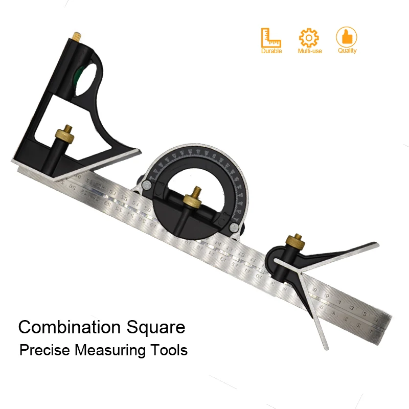 

3 In1 Multi Combination Square 300mm Adjustable Ruler Angle Finder Protractor Woodworking Measuring Tool Set with Spirit Level