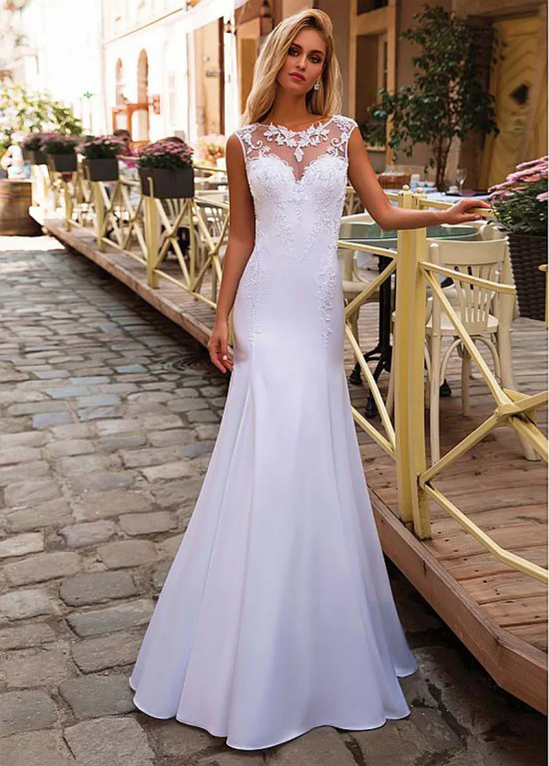 Vestidos Elegantes Para Mujer Backless Wedding Dresses Shealth Cap Sleeves Tulle Appliques Cheap Wedding Gown Bridal Dresses
Vestidos Elegantes Para Mujer Backless Wedding Dresses Shealth Cap Sleeves Tulle Appliques Cheap Wedding Gown Bridal Dresses