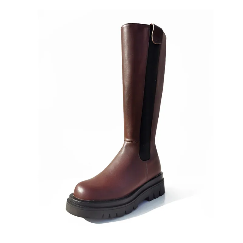 FOREADA Woman Boots Real Leather Knee High Boots Platform High Heel Shoes Zip Thick Heel Ladies Long Boots Brown Large Size 42
FOREADA Woman Boots Real Leather Knee High Boots Platform High Heel Shoes Zip Thick Heel Ladies Long Boots Brown Large Size 42