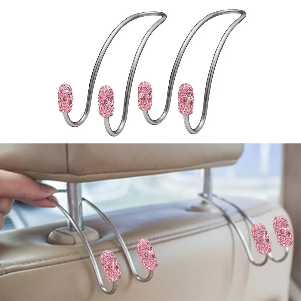 2pcs Car Seat Headrest Hook Auto Back Seat Organizer Hanger Storage Holder With Bling Rhinestone For Handbag Purse Bags Clothes
2pcs Car Seat Headrest Hook Auto Back Seat Organizer Hanger Storage Holder With Bling Rhinestone For Handbag Purse Bags Clothes