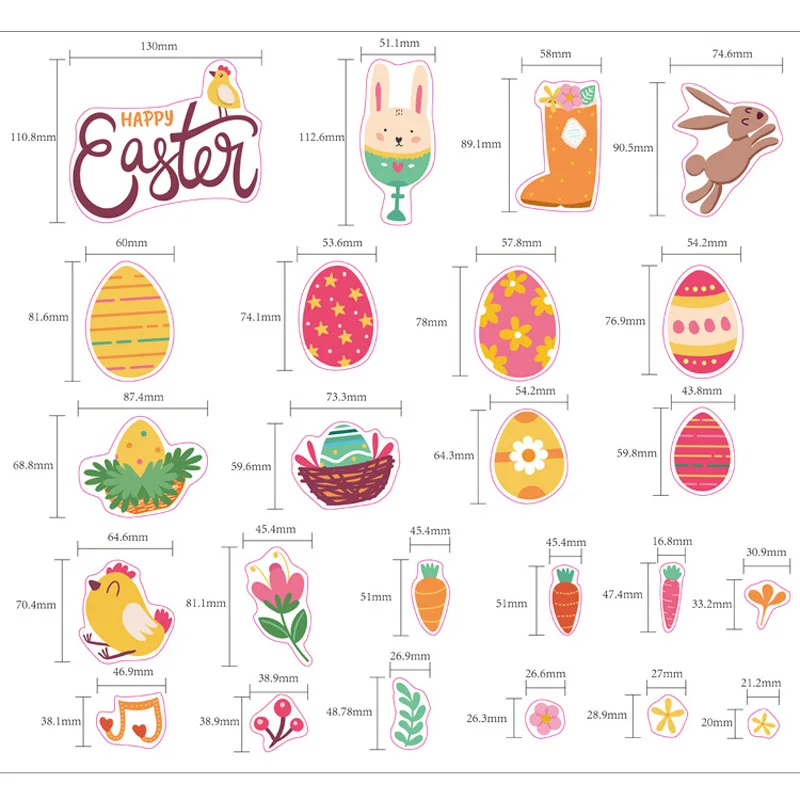 Happy Easter Window stickers Easter decorations for home Bunny Rabbit Eggs Glass Sticker Easter Sticker For Wall Window Decor