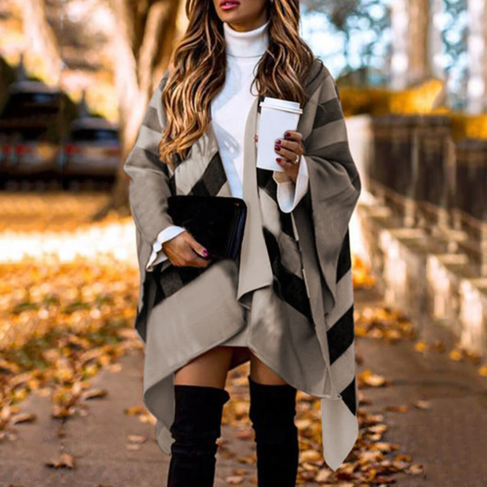 Autumn Winter Women Fashion Batwing Sleeve Coat Plaid Stripes Poncho Scarf Shawl
Autumn Winter Women Fashion Batwing Sleeve Coat Plaid Stripes Poncho Scarf Shawl