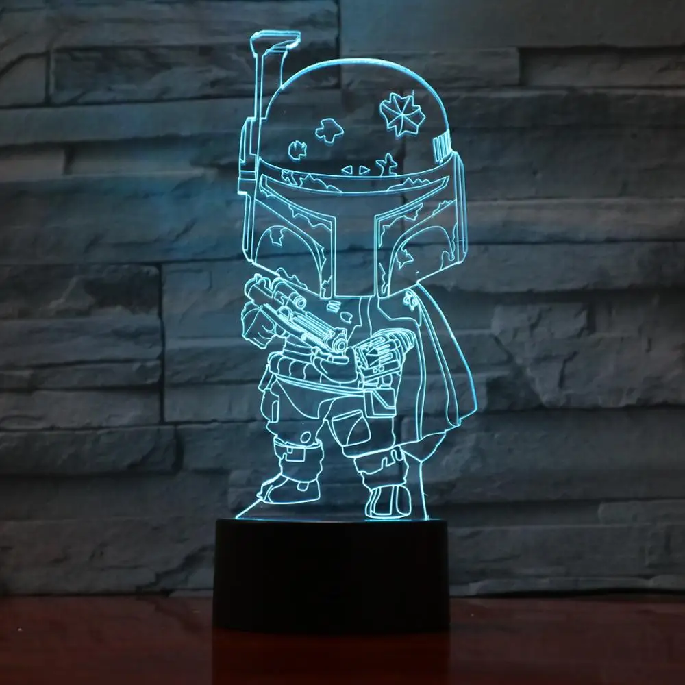 3D Светодиодная настольная лампа, 7 цветов, сенсорный переключатель, USB, в форме воина, Lamparas, детская спальня, ночник для сна 3D-993
3D Светодиодная настольная лампа, 7 цветов, сенсорный переключатель, USB, в форме воина, Lamparas, детская спальня, ночник для сна 3D-993