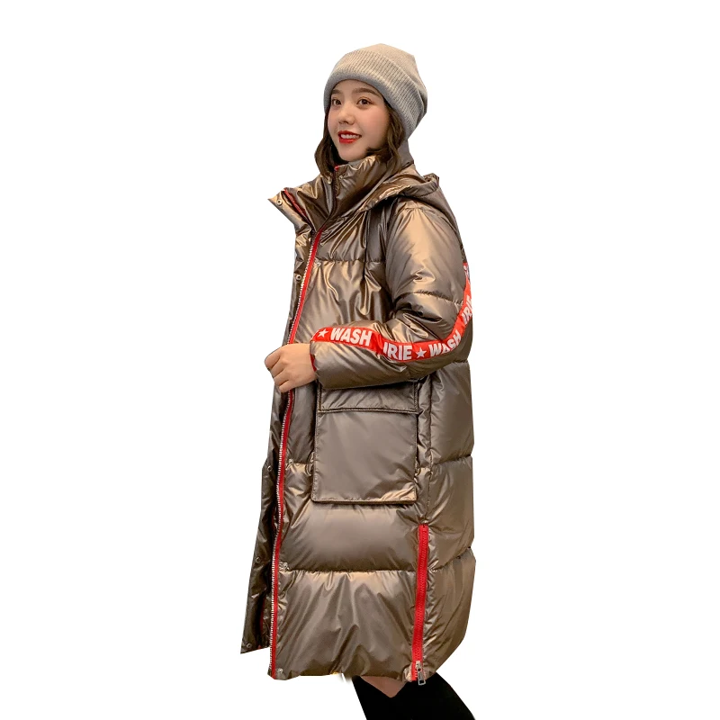 Female New Down Cotton Jacket Women Winter Long Coat Hooded Parkas 2019 Glossy Silver Thicken Padded Female Warm Large Outerwear
Female New Down Cotton Jacket Women Winter Long Coat Hooded Parkas 2019 Glossy Silver Thicken Padded Female Warm Large Outerwear