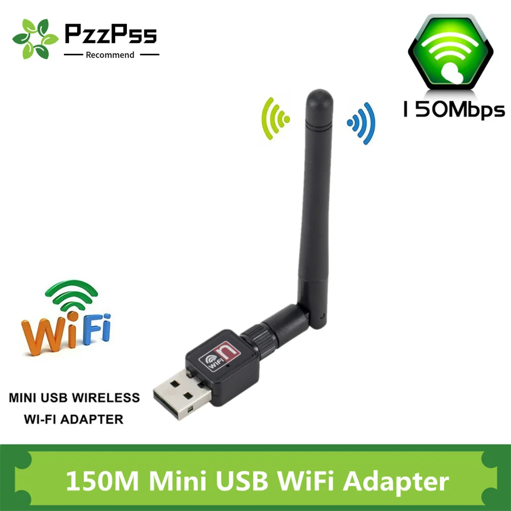 

PzzPss WIFI Dongle Wireless Network Card 150M Wireless Network Card Wireless WiFi New Chipset Wireless-N USB 2 Adapter Receiver
