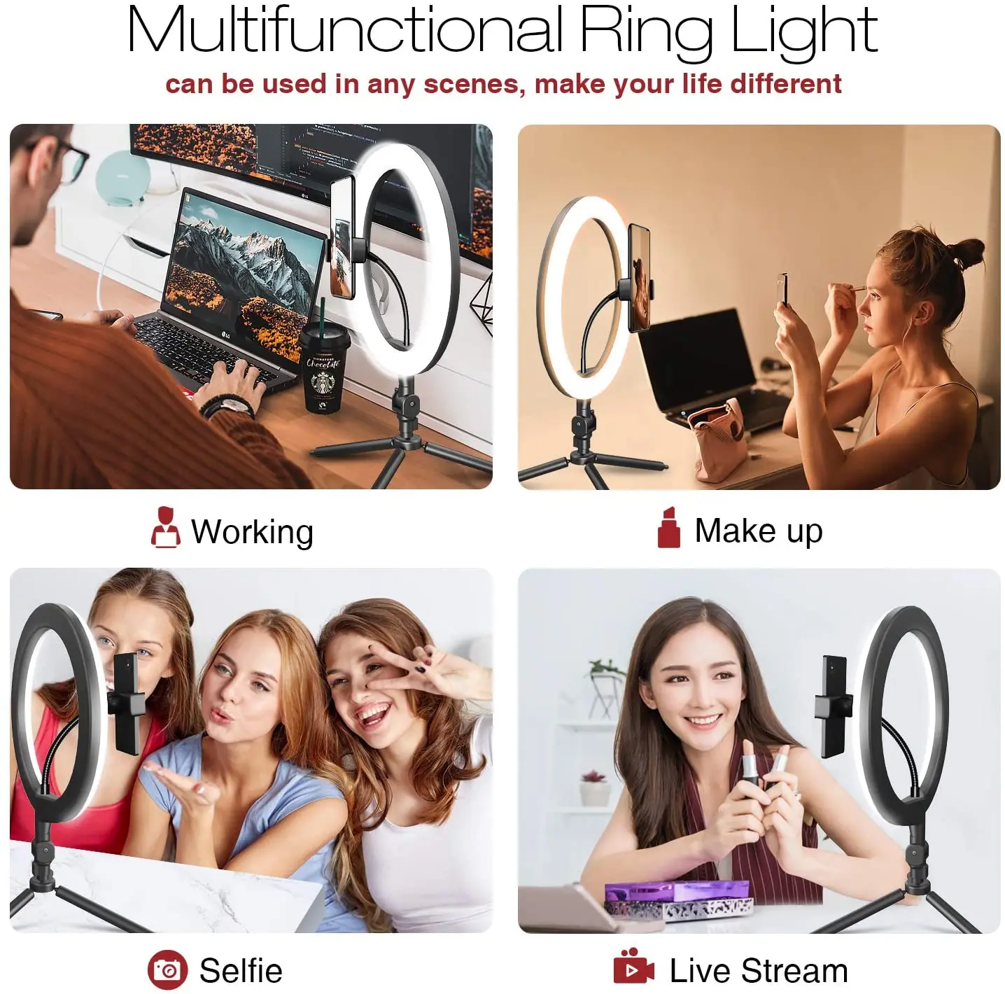 Photography Fill Ring light Phone 26/16CM Tripod Stand Photo Led Selfie Bluetooth Remote Lamp Titok Youtube Live
Photography Fill Ring light Phone 26/16CM Tripod Stand Photo Led Selfie Bluetooth Remote Lamp Titok Youtube Live
