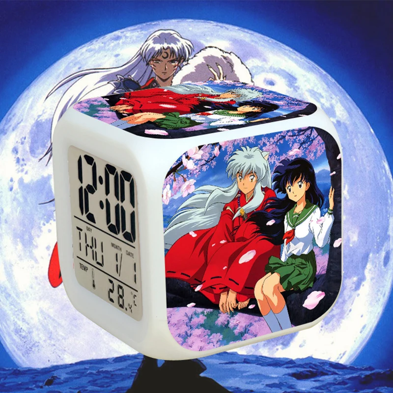 Anime Inuyasha Toys LED Touch Multi-function Cartoon Alarm Clock Seven Color Night Watch Led Clock Fans Kids Children Gift
Anime Inuyasha Toys LED Touch Multi-function Cartoon Alarm Clock Seven Color Night Watch Led Clock Fans Kids Children Gift