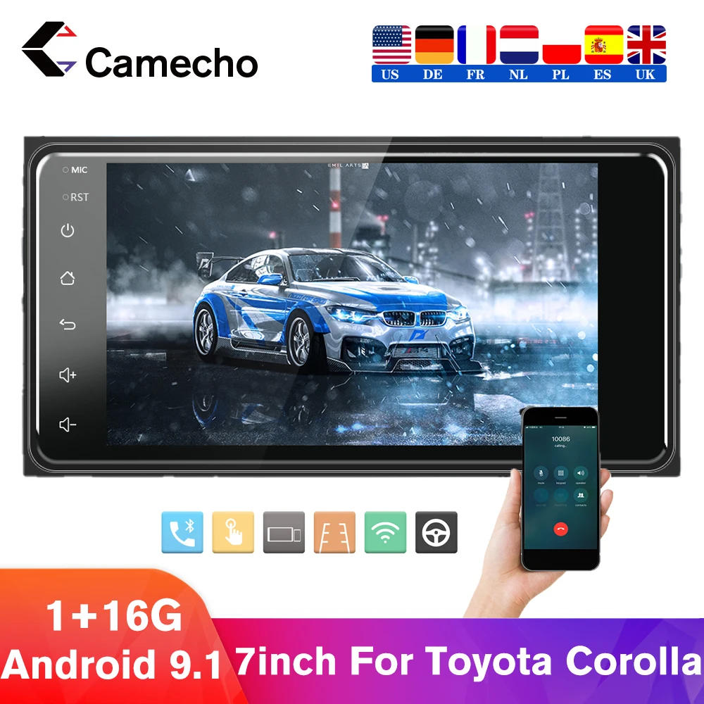 Camecho Авто Радио Стерео Android 8,1 Автомобильный мультимедийный плеер 2Din GPS автомобильные радио Bluetooth AUX USB Авто Аудио для Toyota Corolla
Camecho Авто Радио Стерео Android 8,1 Автомобильный мультимедийный плеер 2Din GPS автомобильные радио Bluetooth AUX USB Авто Аудио для Toyota Corolla