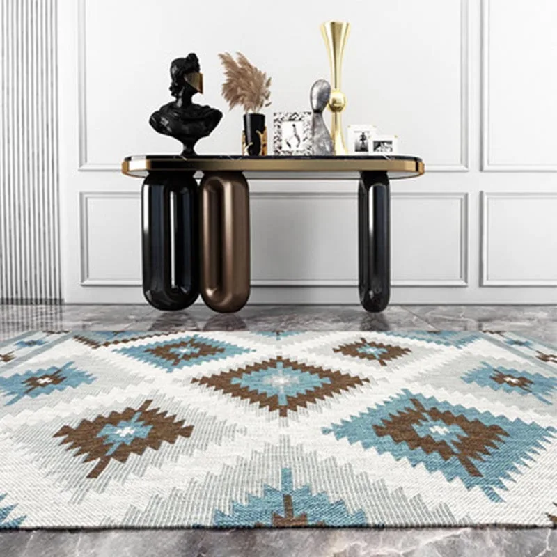 Geometric Pattern Carpet Blue White Household Chenille Woven Rug For Living Room Bedroom Retro Ethnic Carpet Morocco Boho Rug
Geometric Pattern Carpet Blue White Household Chenille Woven Rug For Living Room Bedroom Retro Ethnic Carpet Morocco Boho Rug