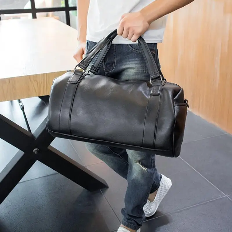 Hot Men Travel Duffle PU Leather Men's Large Luggage Tote Bags Black Shoulder Handbag Boston Bucket Crossbody Bag bolsos WM872Z
Hot Men Travel Duffle PU Leather Men's Large Luggage Tote Bags Black Shoulder Handbag Boston Bucket Crossbody Bag bolsos WM872Z