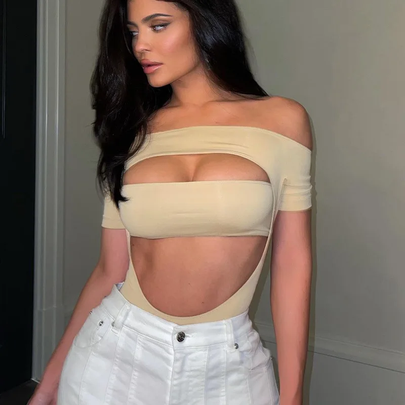 2021 Fashion Sexy summer Hollow out Strapless bodycon Women Sleeved Bodysuits Casual Skinny Bodysuits Body Bodysuits
2021 Fashion Sexy summer Hollow out Strapless bodycon Women Sleeved Bodysuits Casual Skinny Bodysuits Body Bodysuits