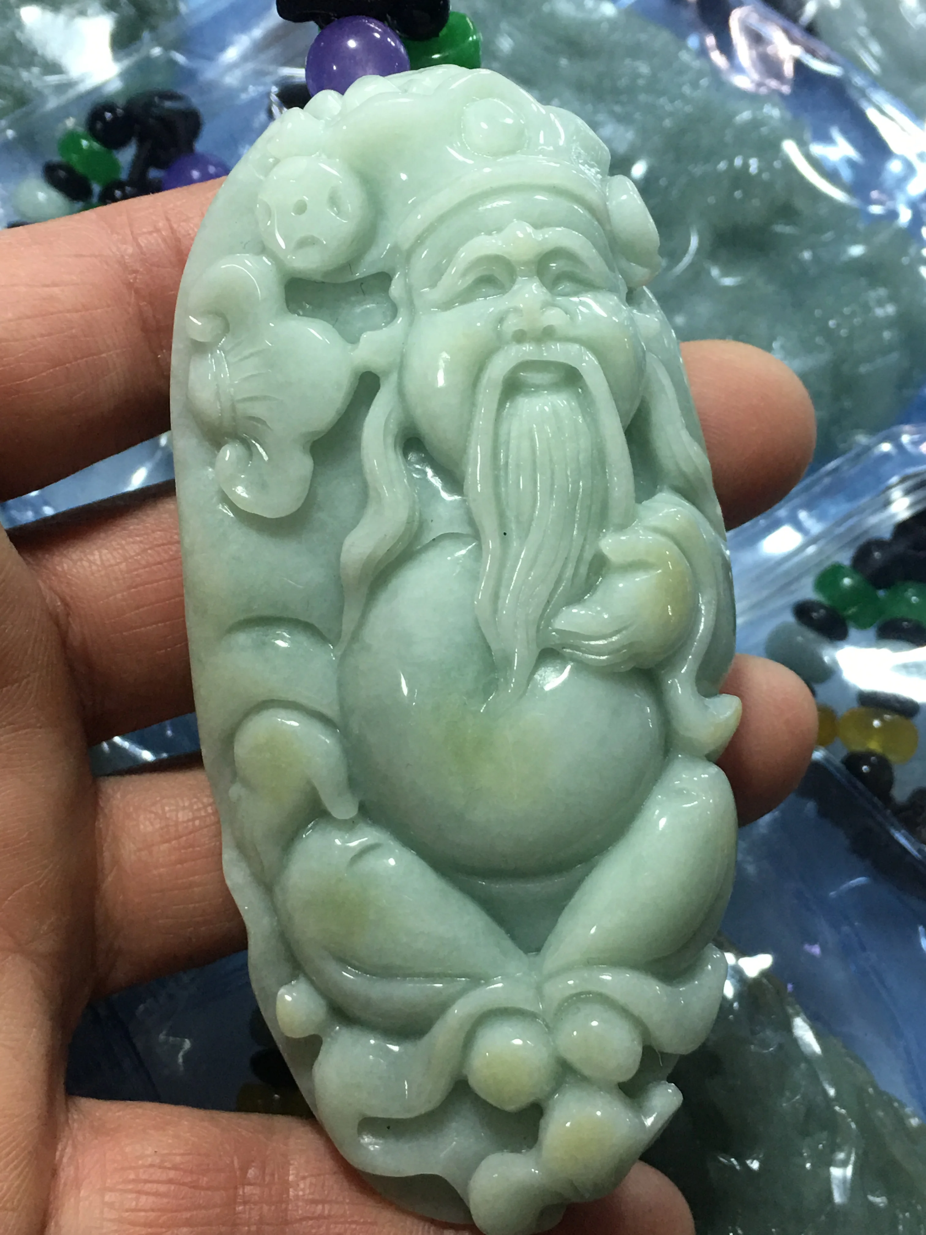 Natural Myanmar jade Hand-Carved the god of longevity green jade pendant jadeite jade necklace men pendants jade jewelry
Natural Myanmar jade Hand-Carved the god of longevity green jade pendant jadeite jade necklace men pendants jade jewelry