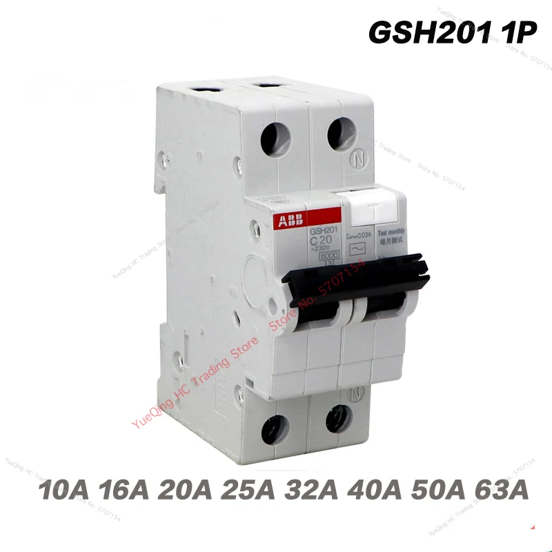 ABB Electric GSH201 1P+N 2P AC-C 40A 30MA Mini AIR Leakage Circuit Breaker Protection Switch Residual Current Operation Device
ABB Electric GSH201 1P+N 2P AC-C 40A 30MA Mini AIR Leakage Circuit Breaker Protection Switch Residual Current Operation Device