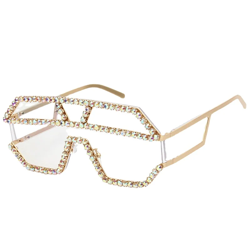 2021 New Fashion Rhinestone Oversized One Lens Rhinestone Sunglasses Men Women Crystal Geometric Patterns Sun Glasses UV400
2021 New Fashion Rhinestone Oversized One Lens Rhinestone Sunglasses Men Women Crystal Geometric Patterns Sun Glasses UV400